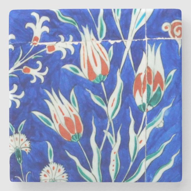 Beautiful garden (tulips) stone coaster (Front)