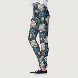 Beautiful Gardenias Flower Gym Fashion Leggings