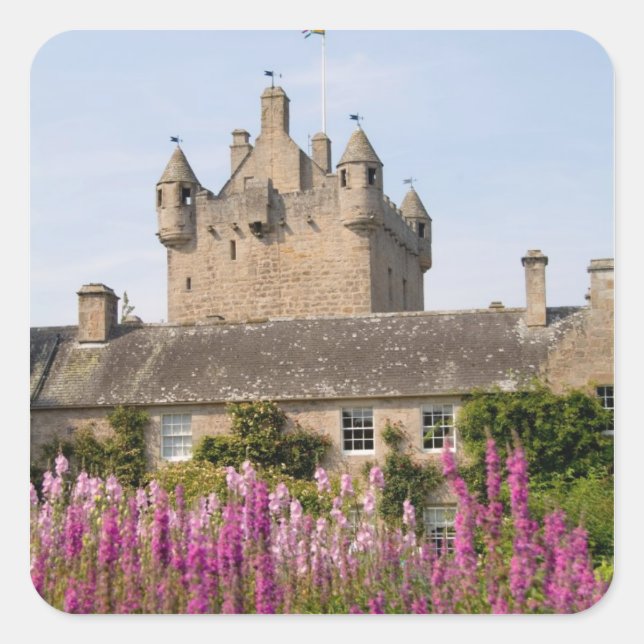 Beautiful gardens and famous castle in Scotland 2 Square Sticker (Front)