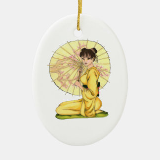 BEAUTIFUL GEISHA CEREMONY CERAMIC TREE DECORATION