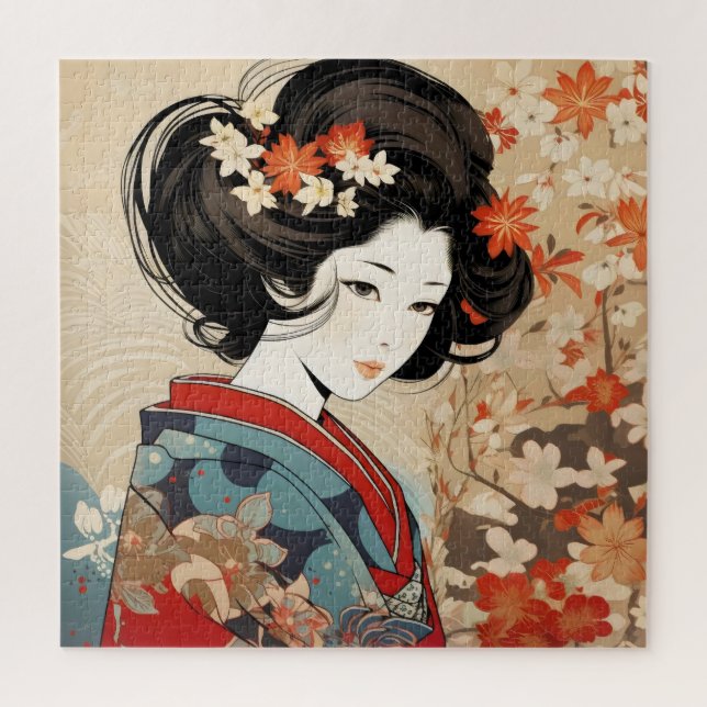Beautiful Geisha Japanese Culture Jigsaw Puzzle (Vertical)