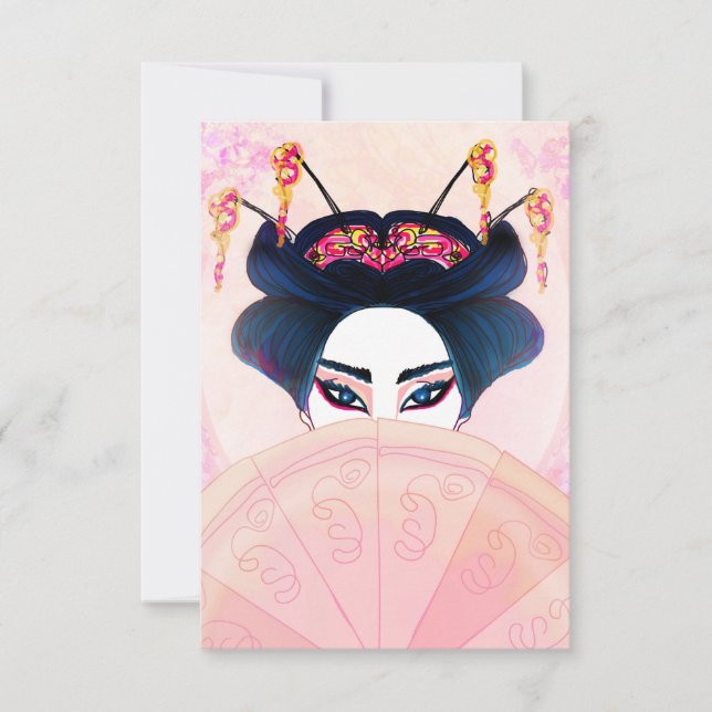 Beautiful geisha Portrait Invitation (Front)