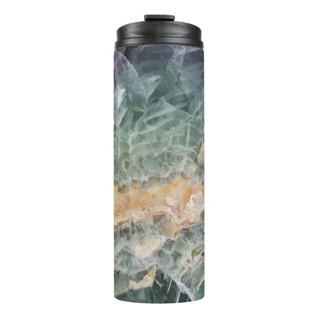 Beautiful Gem Purple Green Fluorite Photo Gemstone Thermal Tumbler (Front)