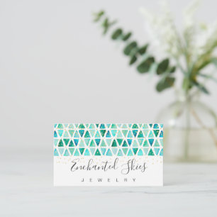 Beautiful Gemstone Gold Faux Foil Jewellery Business Card
