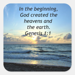 BEAUTIFUL GENESIS 1:1 SUNRISE PHOTO DESIGN SQUARE STICKER