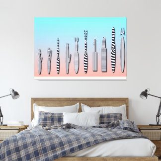 Beautiful Geometric Contemporary Cat  Canvas Print