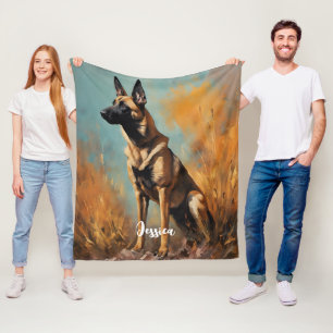 Beautiful German Malinois Fleece Blanket