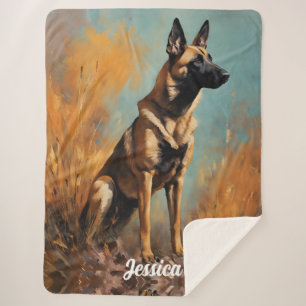 Beautiful German Malinois Sherpa Blanket