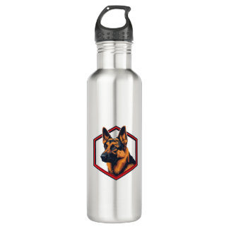 Beautiful German Shepard In A Six Sided Frame 710 Ml Water Bottle