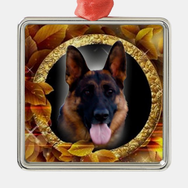 Beautiful German Shepherd Christmas Ornament (Front)