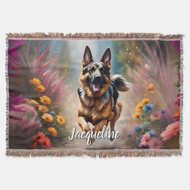 Beautiful German Shepherd Dog Throw Blanket (Front)