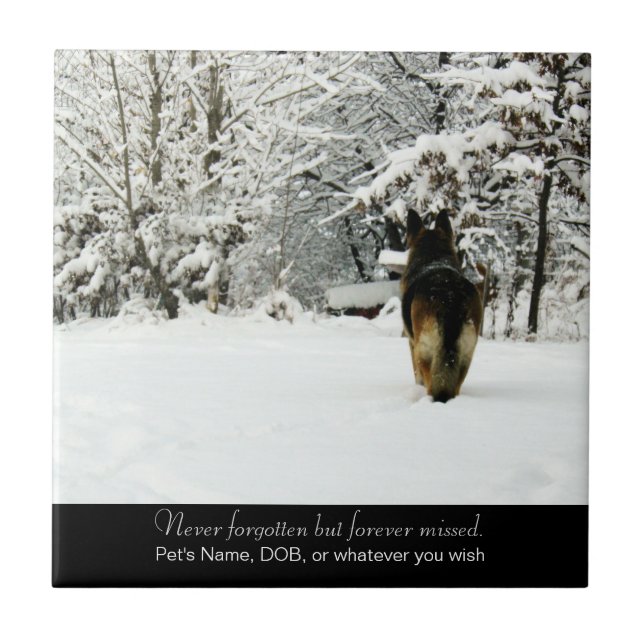 Beautiful German Shepherd Memorial Ceramic Tile (Front)