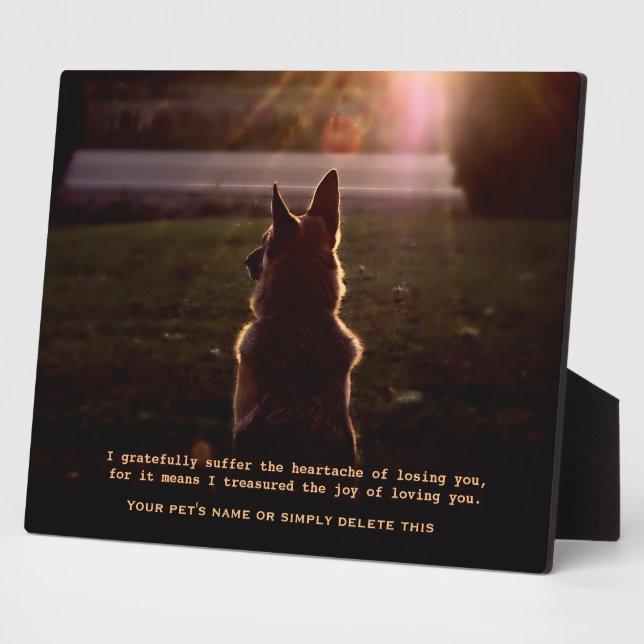 Beautiful German Shepherd Pet Memorial Plaque (Side)