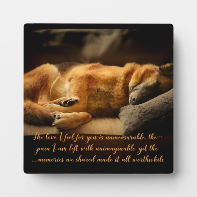 Beautiful German Shepherd Pet Memorial Plaque (Front)