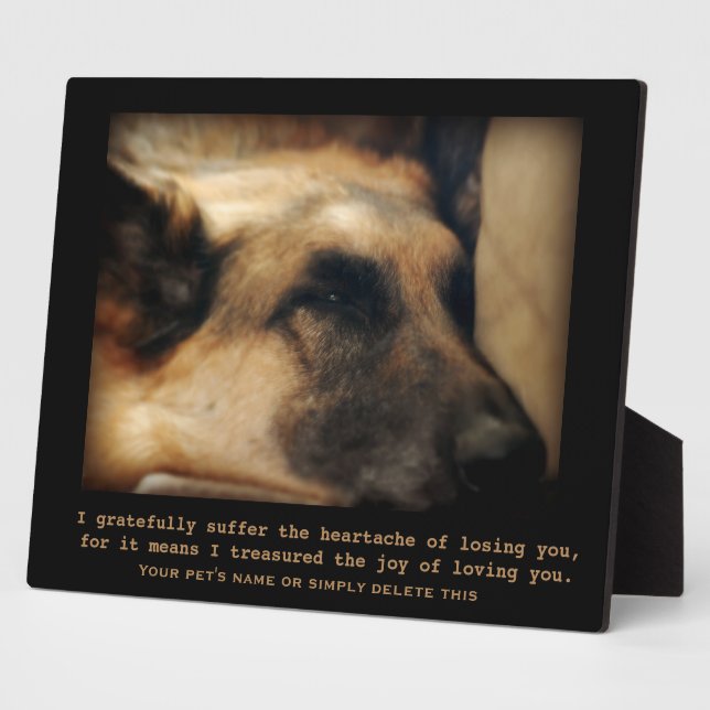 Beautiful German Shepherd Pet Memorial Plaque (Side)