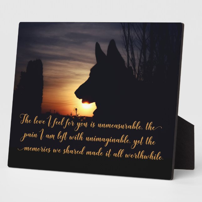Beautiful German Shepherd Pet Memorial Plaque (Side)