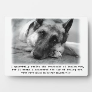 Beautiful German Shepherd Pet Memorial Plaque
