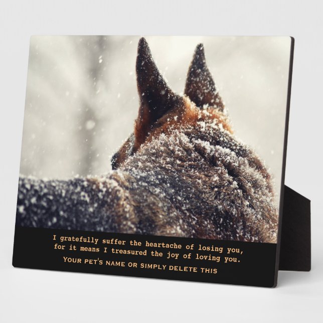Beautiful German Shepherd Pet Memorial Plaque (Side)