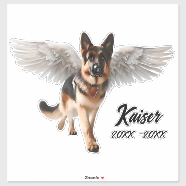 Beautiful German Shepherd with Wings Memorial (Sheet)