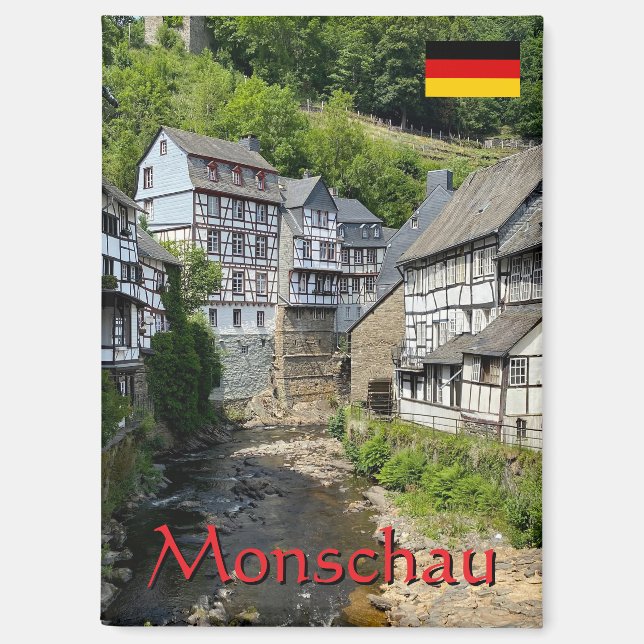 Beautiful German village Monschau in summer travel Magnet (Front)