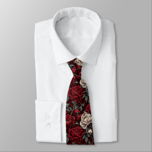 Beautiful Gift  For Boyfriend Peonies Floral Tie