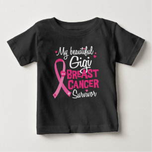 Beautiful Gigi Great Grandma Breast Cancer Baby T-Shirt