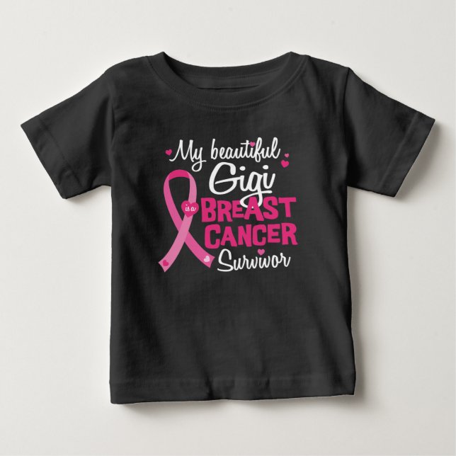 Beautiful Gigi Great Grandma Breast Cancer Baby T-Shirt (Front)