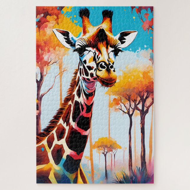 Beautiful giraffe jigsaw puzzle (Vertical)