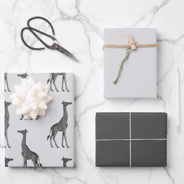 Beautiful Giraffe theme Wrapping Paper Sheet (Front)