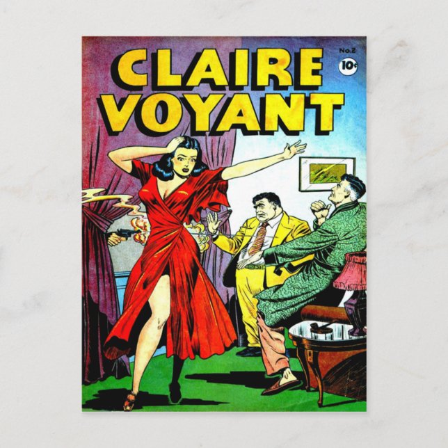 Beautiful Girl and Wise Guys Comic Postcard (Front)