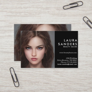 Beautiful Girl Beauty Salon Elegant Business Card