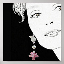 Beautiful girl face fashion illustration fine art