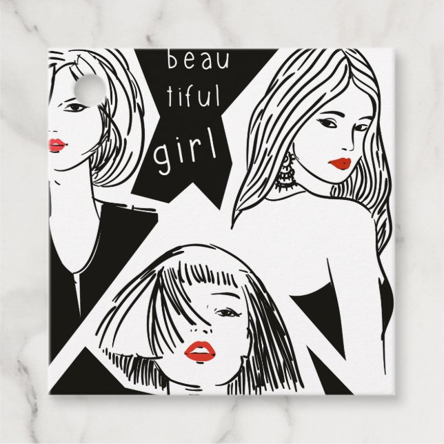 beautiful girl favour tags (Front)