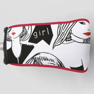 beautiful girl golf head cover