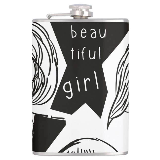beautiful girl hip flask (Front)