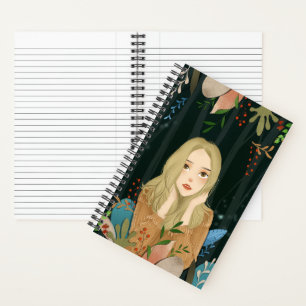 Beautiful Girl IIlustration Notebook 