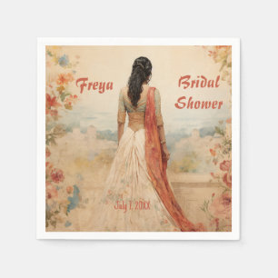Beautiful Girl in Sari Personalized Napkin