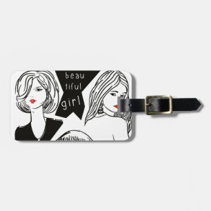 beautiful girl luggage tag