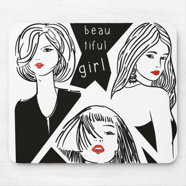 beautiful girl mouse pad (Front)