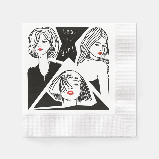 beautiful girl napkin (Front)