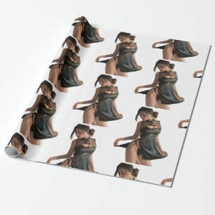 Beautiful girl on Beautiful Wrapping Paper