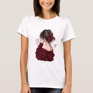 Beautiful Girl Red Dress T-Shirt | Feminine Fashio