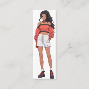 Beautiful Girl Sport Anime Mini Business Card