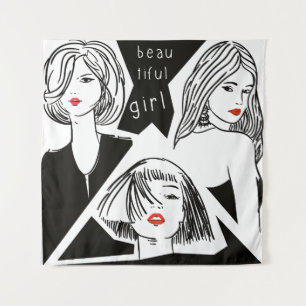 beautiful girl tapestry