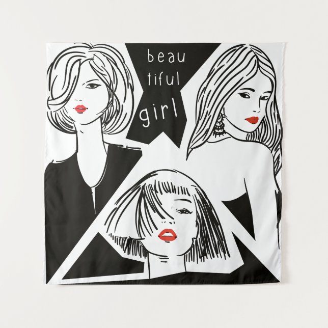 beautiful girl tapestry (Front)