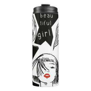 beautiful girl thermal tumbler