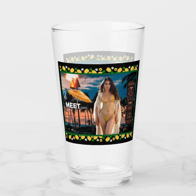 Beautiful Girl TikiMeet.com Tumbler Glass (Front)