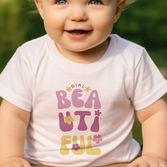 Beautiful Girl Typography Cute Flowers  Toddler T-Shirt (Creator Uploaded)