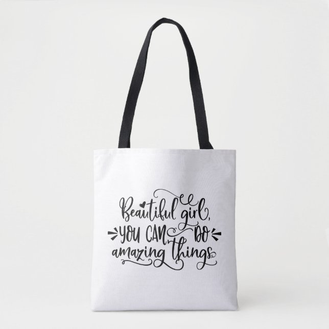 Beautiful Girl You Can Do Amazing Things Girl Trip Tote Bag (Front)