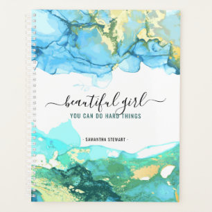 Beautiful Girl You Can Do Hard Things Monogram Planner